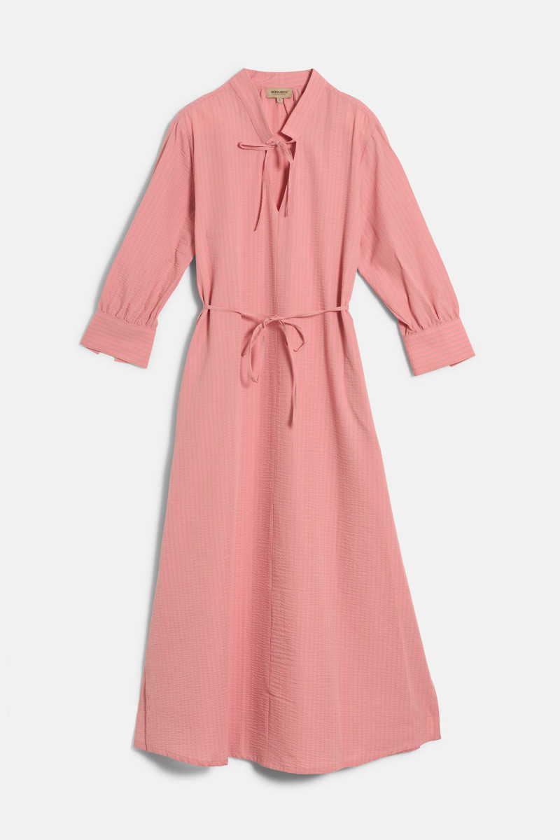 Šaty Woolrich Blouson Maxi Dress Rose Stripe