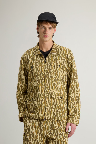 BUNDA WOOLRICH CAMO COTTON LINEN JACKET - Fotografie č. 1