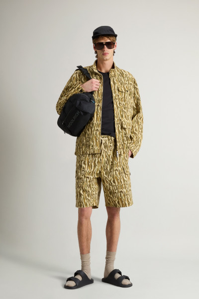 BUNDA WOOLRICH CAMO COTTON LINEN JACKET - Fotografie č. 2