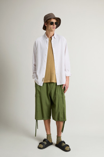 KOŠILE WOOLRICH COTTON LINEN SHIRT - Fotografie č. 2