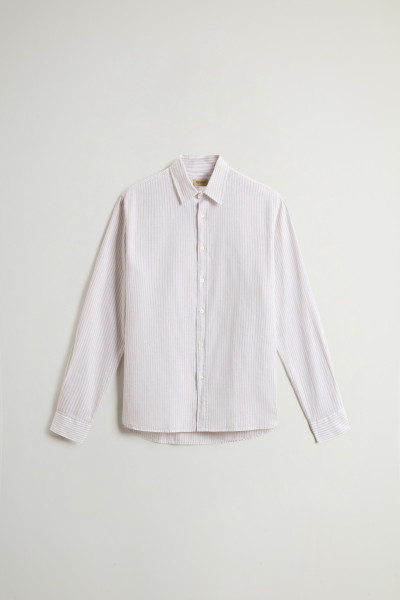 KOŠILE WOOLRICH COTTON LINEN SHIRT - Fotografie č. 5
