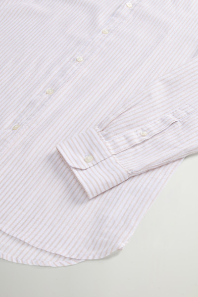 KOŠILE WOOLRICH COTTON LINEN SHIRT - Fotografie č. 7