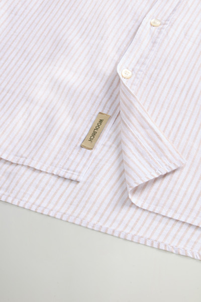 KOŠILE WOOLRICH COTTON LINEN SHIRT - Fotografie č. 8