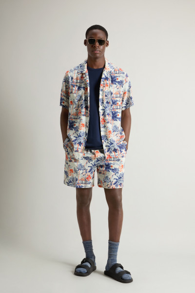 ING WOOLRICH PRINTED RAYON CAMP SHIRT - Kép 2