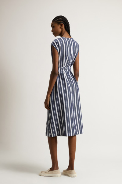 ŠATY WOOLRICH STRIPED COTTON BELTED DRESS - Fotografie č. 3