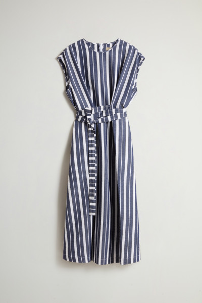 ŠATY WOOLRICH STRIPED COTTON BELTED DRESS - Fotografie č. 5
