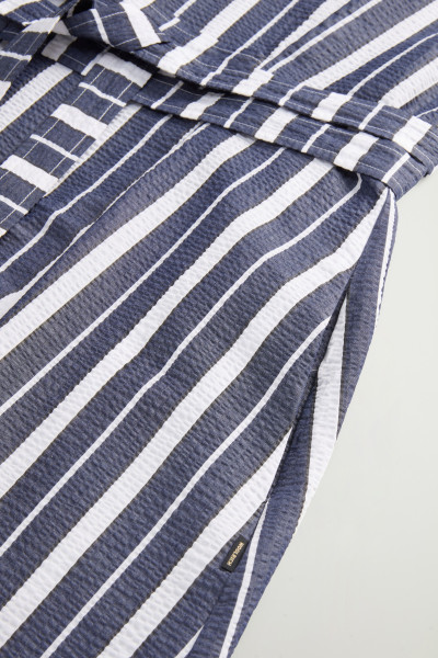 ŠATY WOOLRICH STRIPED COTTON BELTED DRESS - Fotografie č. 7