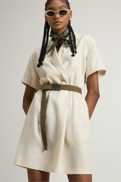 ŠATY WOOLRICH FLUID TENCEL DRESS - Fotografie č. 4