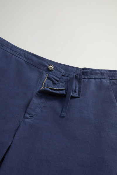 KALHOTY WOOLRICH LINEN BLEND PANTS - Fotografie č. 5