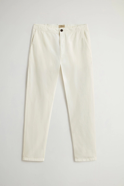 KALHOTY WOOLRICH LINEN BLEND PANTS - Fotografie č. 4