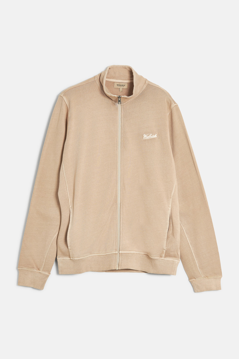 Melegítőfelső Woolrich Garment Dyed Full-Zip Track White Pepper