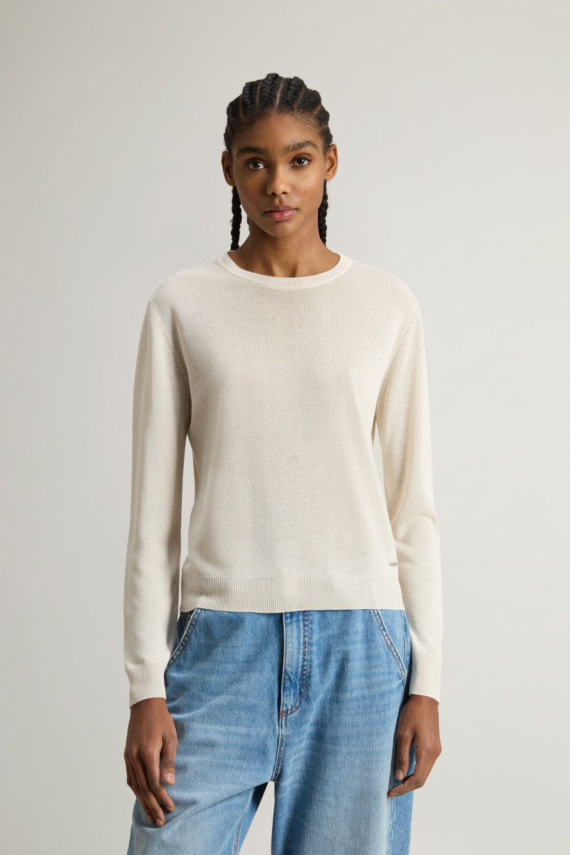 Pulóver Woolrich Sheer Crew Knit White