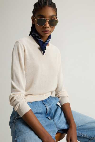PULÓVER WOOLRICH SHEER CREW KNIT - Kép 4