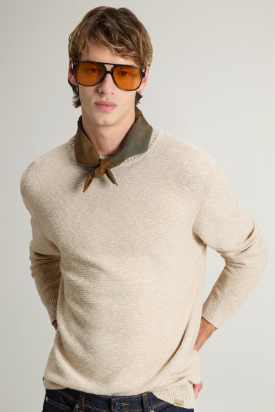 PULÓVER WOOLRICH MARLED CREWNECK - Kép 4