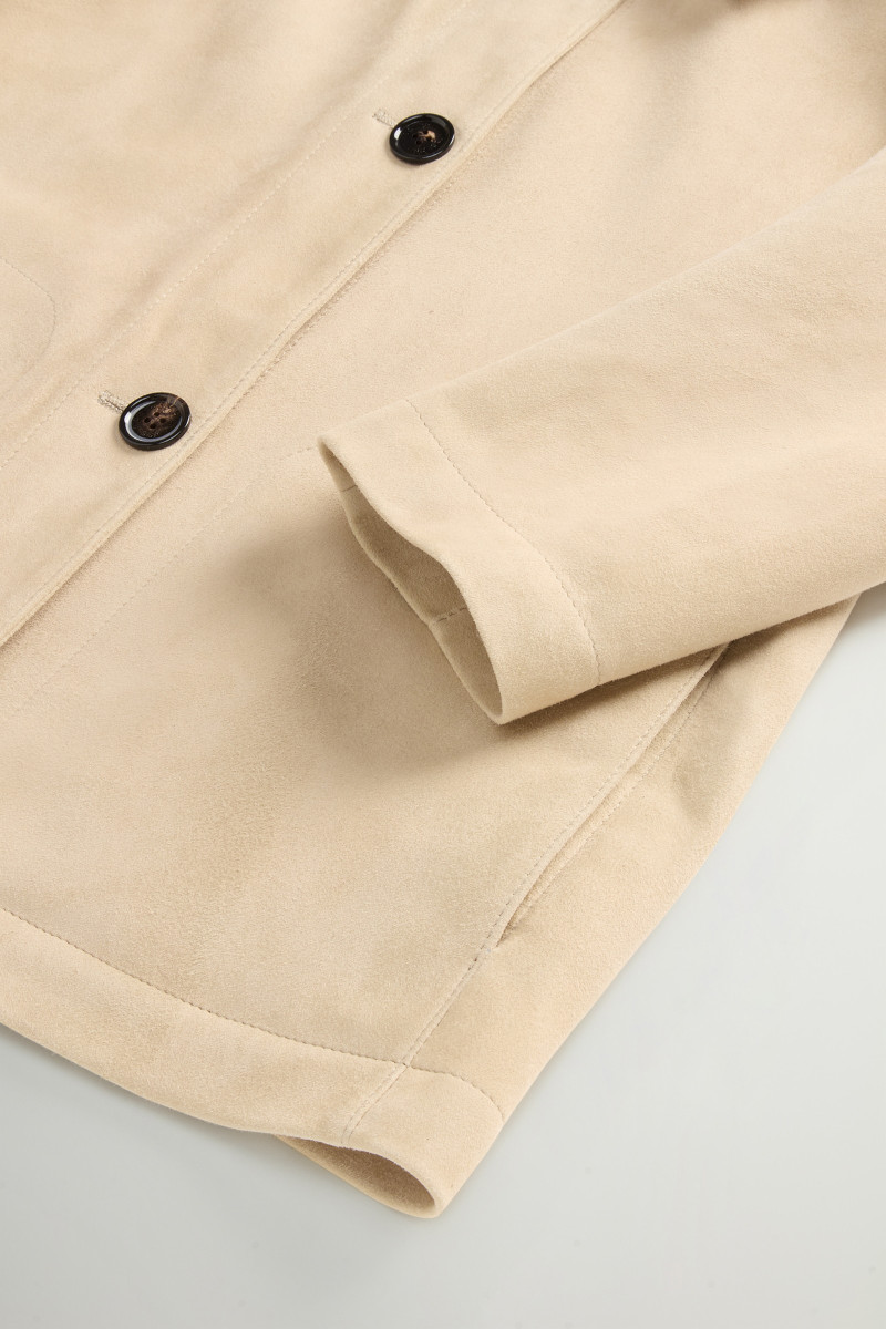 Bunda Woolrich Light Suede Jacket Light White Pepper