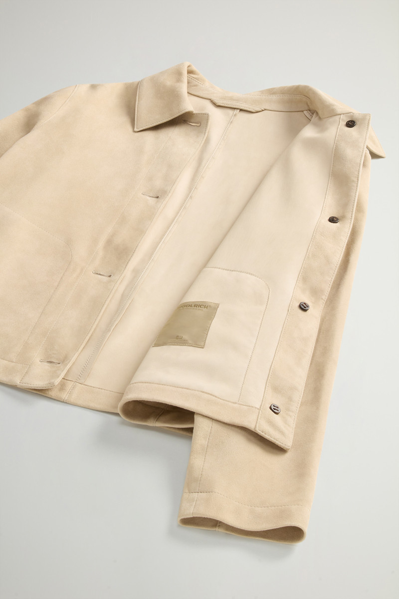 Bunda Woolrich Light Suede Jacket Light White Pepper