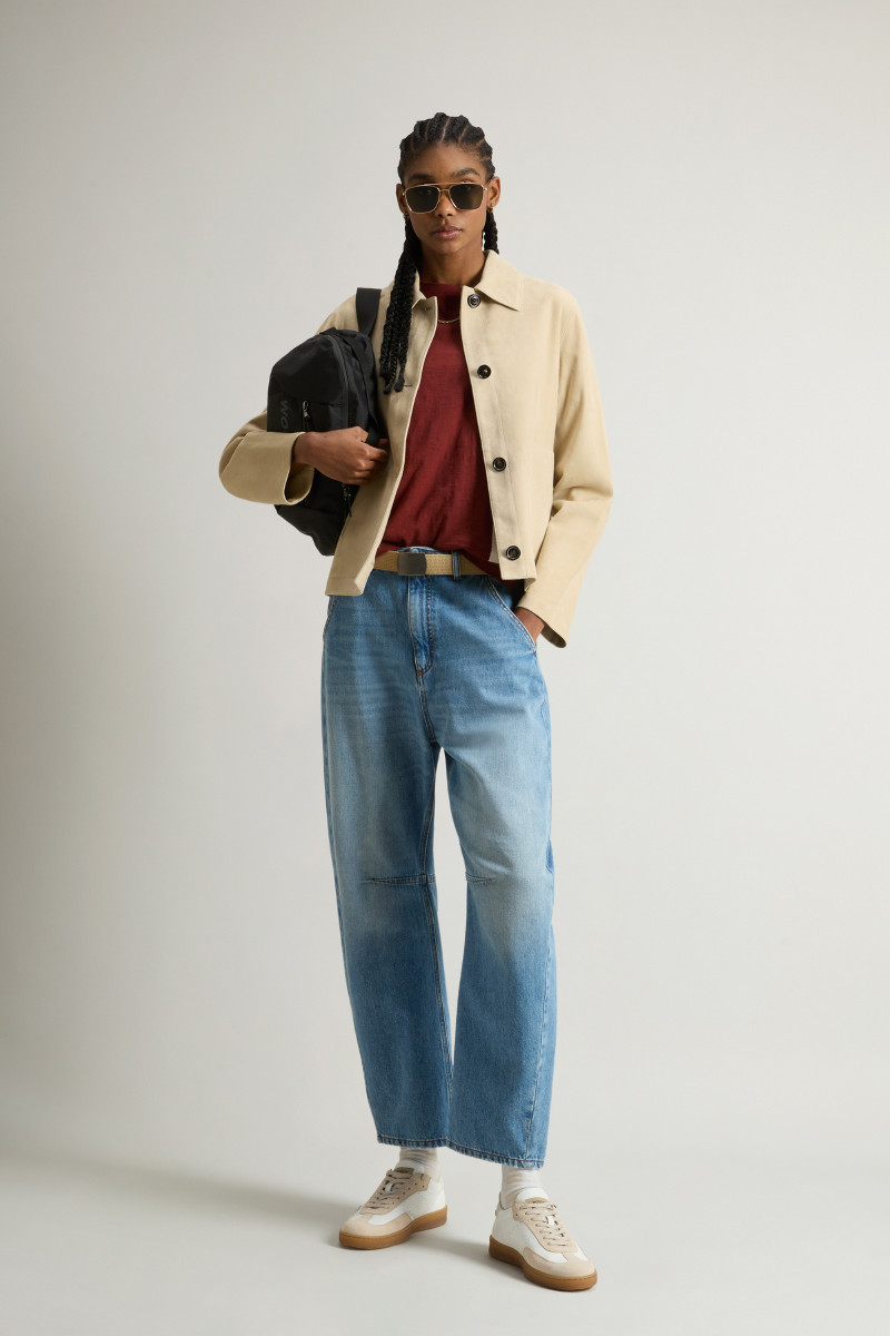 Bunda Woolrich Light Suede Jacket Light White Pepper