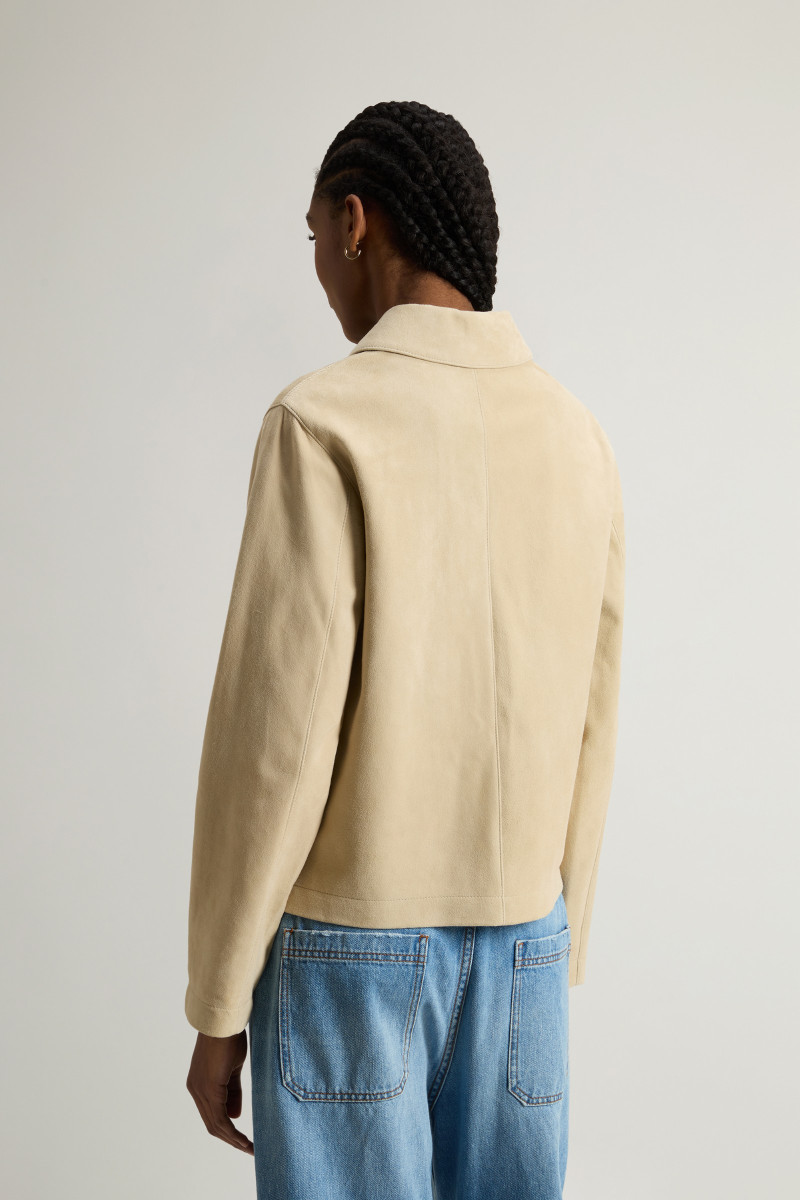 Bunda Woolrich Light Suede Jacket Light White Pepper