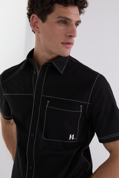 ING KARL LAGERFELD SSLV CONTRAST STITCH SHIRT - Kép 4