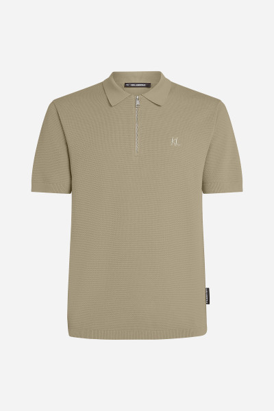 PULÓVER KARL LAGERFELD KL SSLV ZIP UP POLO - Kép 5