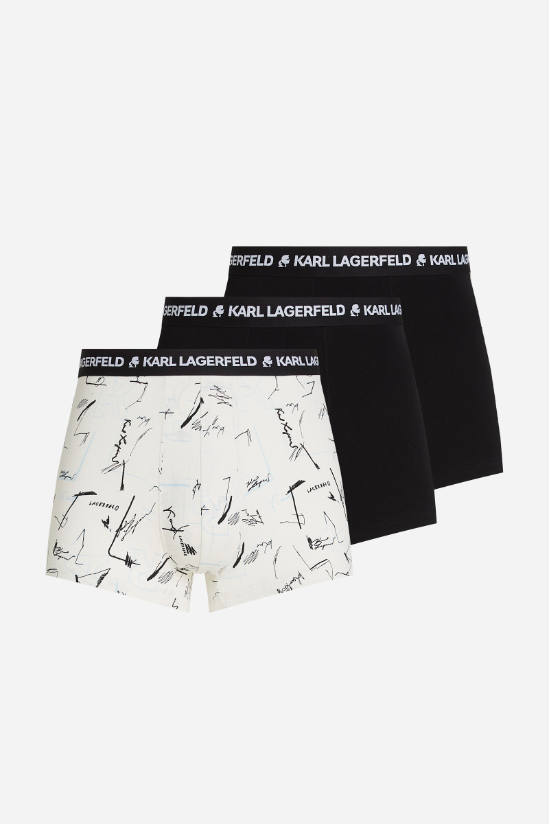 Spodní prádlo karl lagerfeld sketch logo aop trunk aop sketch cannoli-black