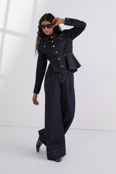 DŽÍNSY KARL LAGERFELD FASHION WIDE LEG DENIM - Fotografia č. 4