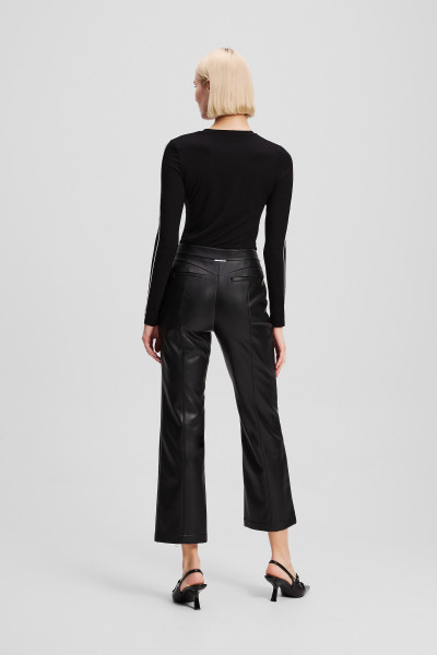 KALHOTY KARL LAGERFELD FAUX LEATHER ZIP PANTS - Fotografie č. 3