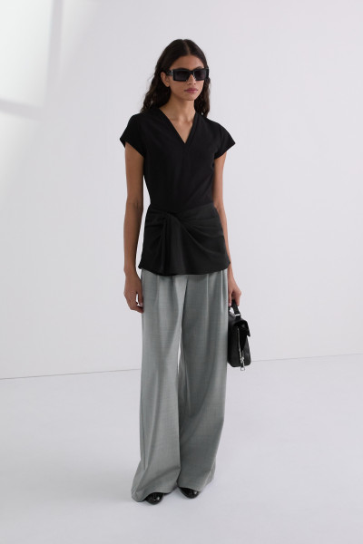 NOHAVICE KARL LAGERFELD FASHION TAILORED WIDE PANTS - Fotografia č. 4