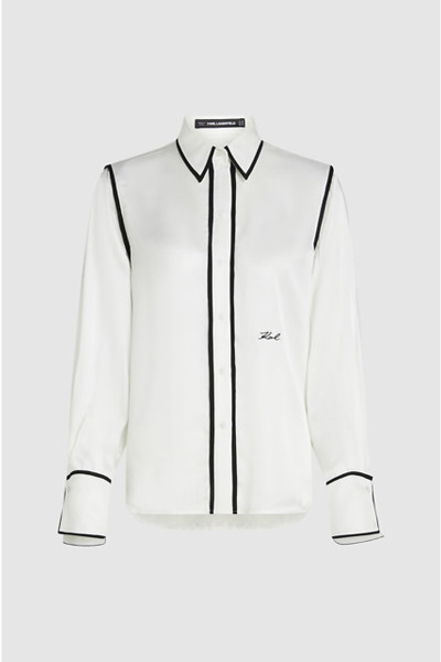 BLÚZKA KARL LAGERFELD BW CONTRAST PIPING BLOUSE - Fotografia č. 1
