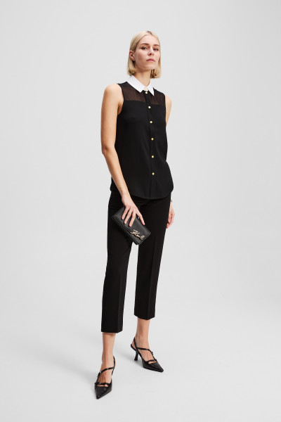 HALENKA KARL LAGERFELD POPLIN COLLAR SLVLS BLOUSE - Fotografie č. 2
