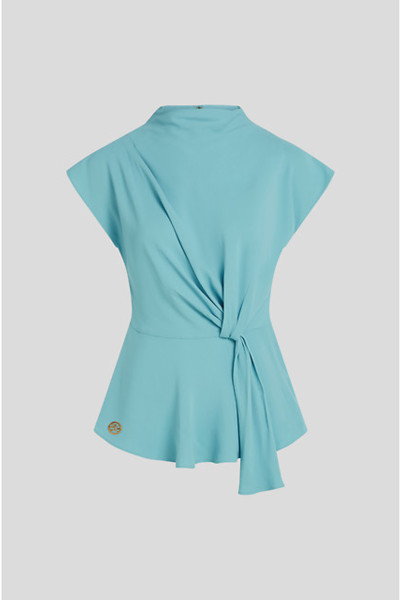 HALENKA KARL LAGERFELD FLUID SHORT SLEEVE KNOT BLOUSE - Fotografie č. 1