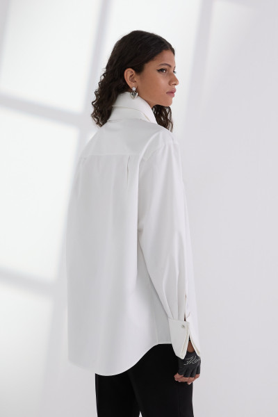 KOŠEĽA KARL LAGERFELD DOUBLE COLLAR POPLIN SHIRT - Fotografia č. 3