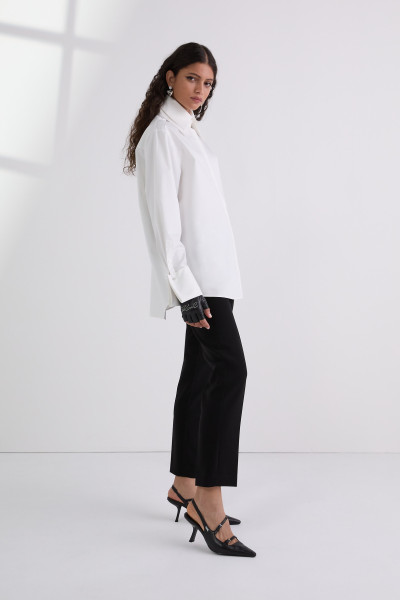 KOŠEĽA KARL LAGERFELD DOUBLE COLLAR POPLIN SHIRT - Fotografia č. 2