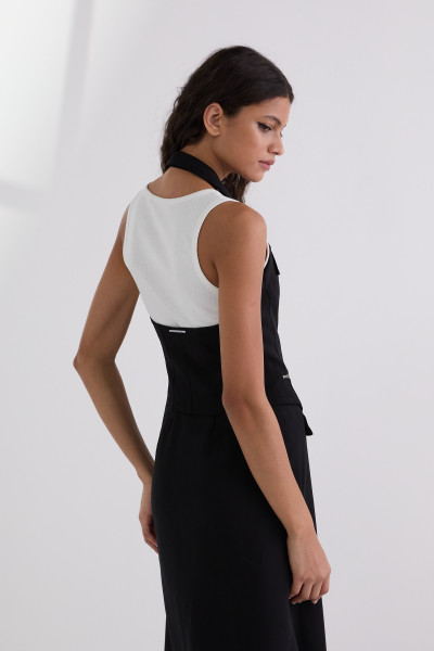 BLÚZ KARL LAGERFELD WAISTCOAT ZIP BLOUSE - Kép 2