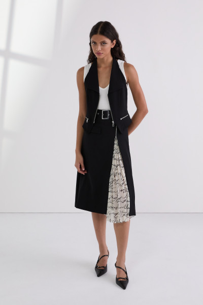 BLÚZ KARL LAGERFELD WAISTCOAT ZIP BLOUSE - Kép 4