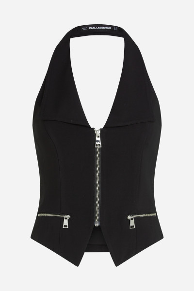 BLÚZ KARL LAGERFELD WAISTCOAT ZIP BLOUSE - Kép 5
