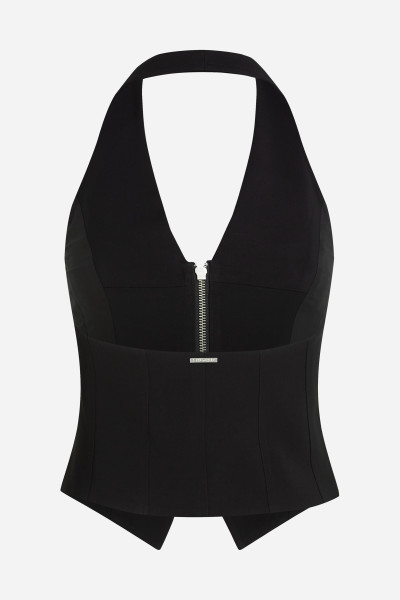 BLÚZ KARL LAGERFELD WAISTCOAT ZIP BLOUSE - Kép 6
