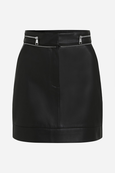 SUKNĚ KARL LAGERFELD FAUX LEATHER ZIP SKIRT - Fotografie č. 5