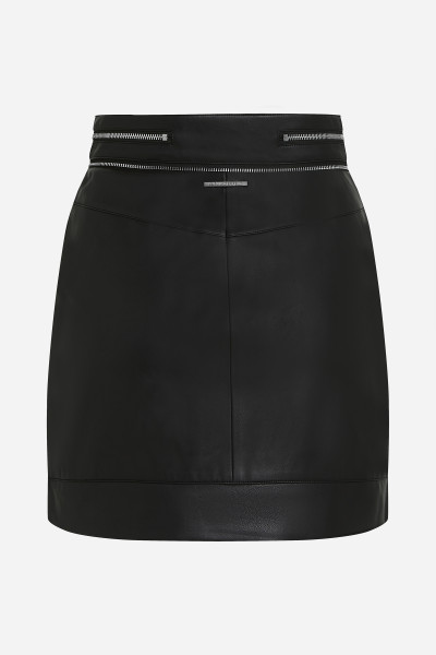SUKNĚ KARL LAGERFELD FAUX LEATHER ZIP SKIRT - Fotografie č. 6