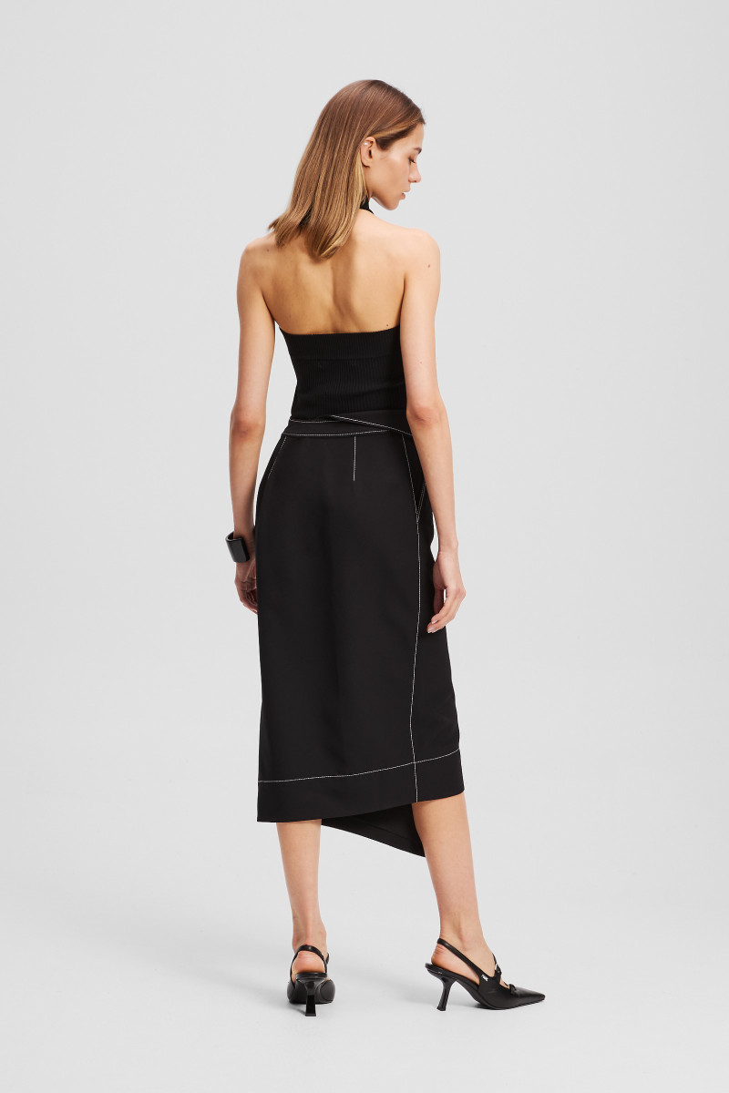 Sukňa Karl Lagerfeld Contrast Stitch Skirt Black
