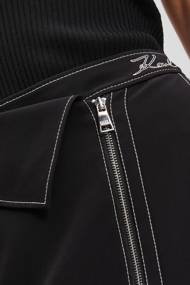 Sukňa Karl Lagerfeld Contrast Stitch Skirt Black