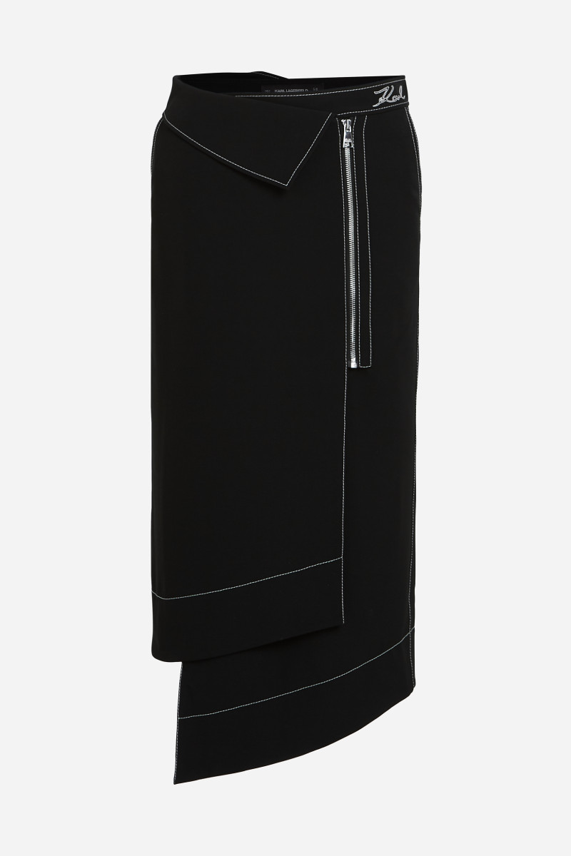Sukňa Karl Lagerfeld Contrast Stitch Skirt Black