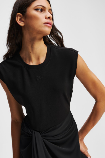 RUHA KARL LAGERFELD FABRIC MIX DRESS - Kép 3