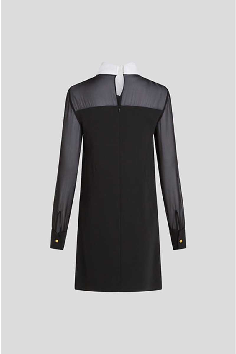 Šaty Karl Lagerfeld Poplin Collar Dress Black