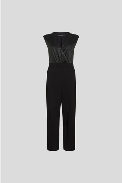 OVERÁL KARL LAGERFELD FAUX LEATHER ZIP JUMPSUIT - Kép 1