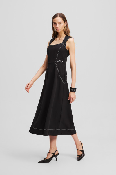 ŠATY KARL LAGERFELD CONTRAST STITCH DRESS - Fotografie č. 1