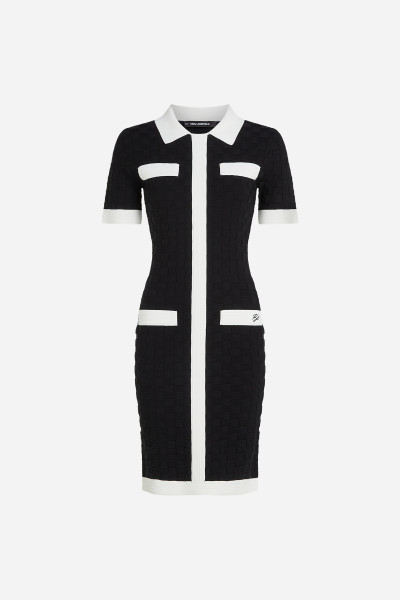 RUHA KARL LAGERFELD POLO CONTRAST KNIT DRESS - Kép 5