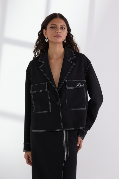 BLEJZR KARL LAGERFELD CONTRAST STITCH JACKET - Fotografie č. 1