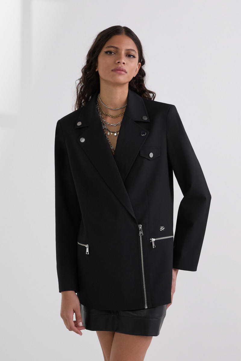 Levně Blejzr karl lagerfeld fashion biker blazer black