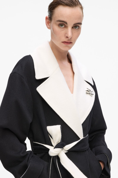 KABÁT KARL LAGERFELD SOFT WOOL COAT - Fotografia č. 4